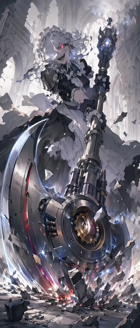 Battle Maid Smashes Cathedral