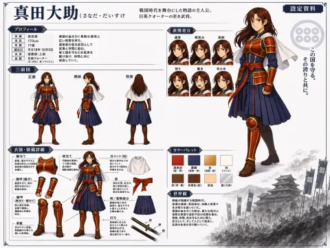 Sengoku Warrior Character Reference Sheet