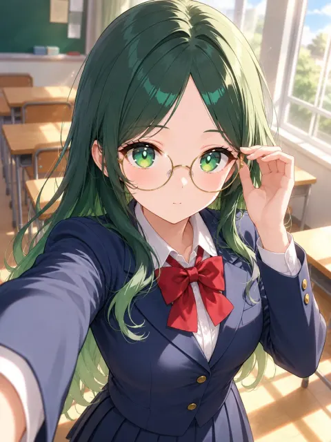 Anime Schoolgirl Sunlit Selfie