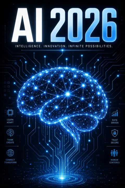AI 2026 Futuristic Tech Poster