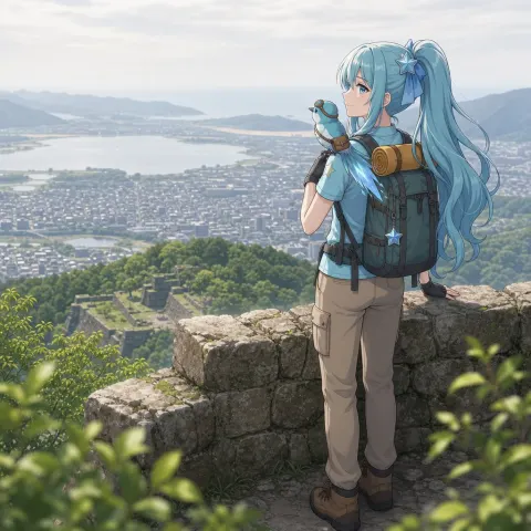 Anime Hiker Mountain Vista