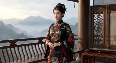 Wuxia Heroine at Misty Dawn