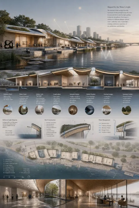 Museum Shaped By Water Light