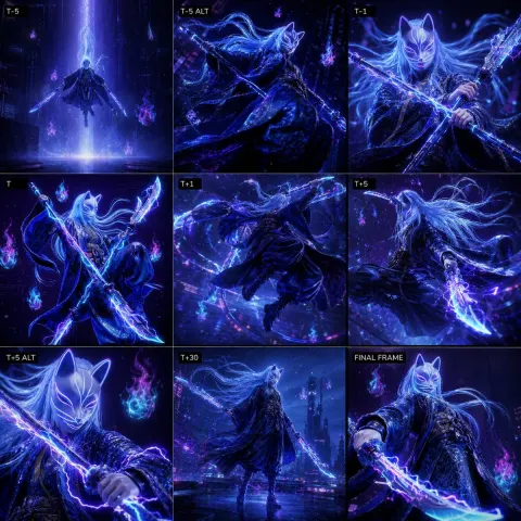 Cyber Fox Warrior Action Storyboard