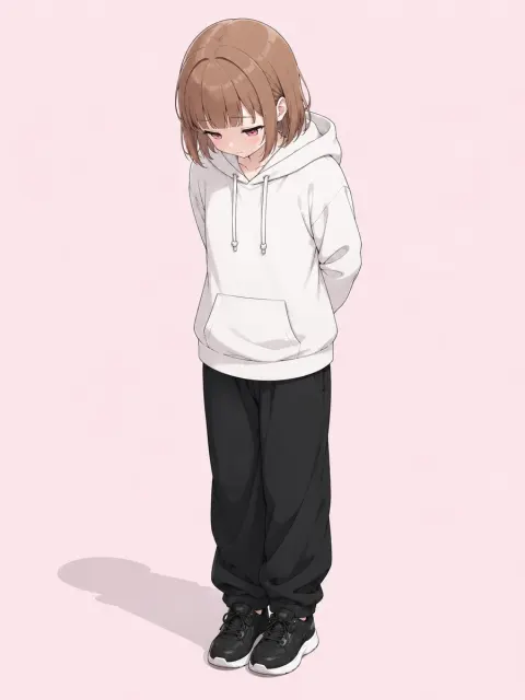 Shy Anime Girl Full Body