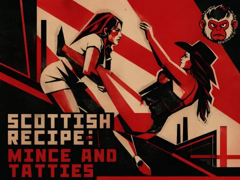 Retro Propaganda Mince And Tatties Poster
