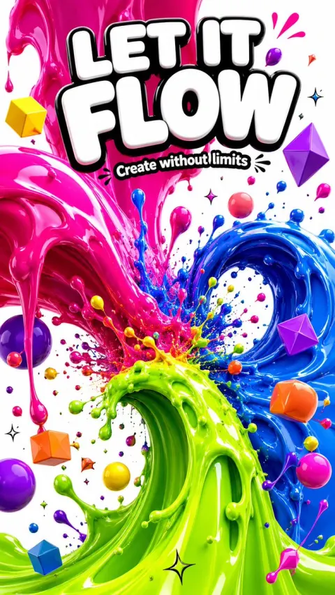 Explosive 3D Liquid Color Flow