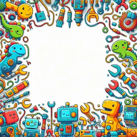 Colorful Robot and Dinosaur Frame for Kids Celebration