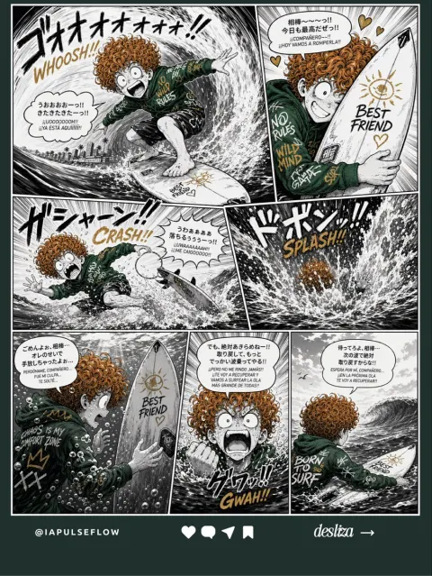 Orange-Haired Surfer Comic