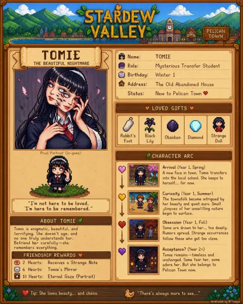 Tomie Stardew Valley Pixel Poster