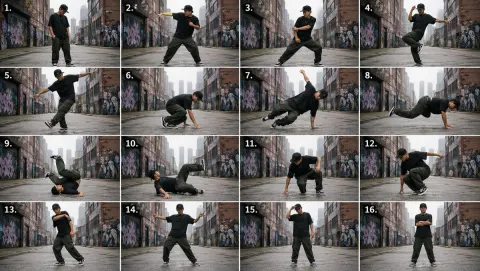 Urban Street Dance Moves Grid