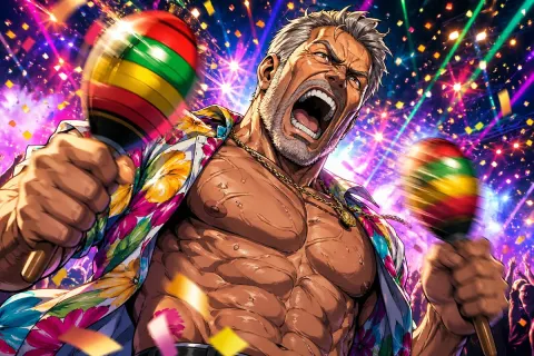 Wild Tropical Dance Party Anime Art