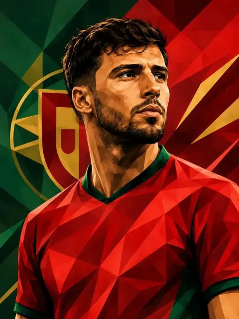 Low Poly Athlete Portrait Art