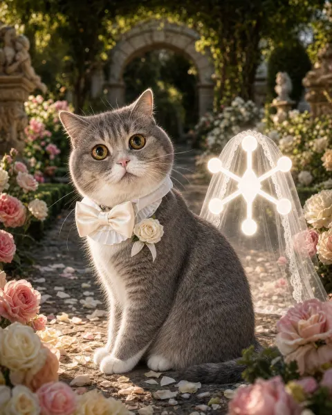 Cat Groom Luxury Wedding Portrait