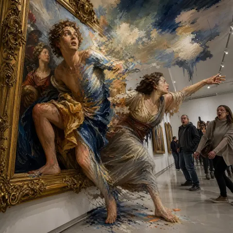 Painting Comes Alive Breaks Frame