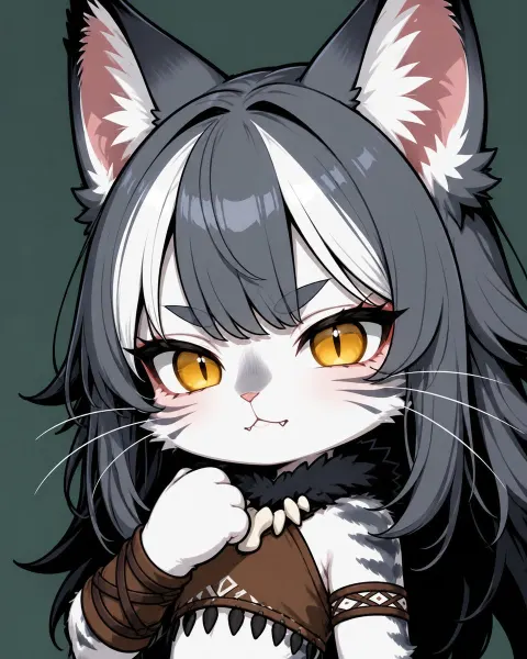 Cute Chibi Cat Girl Portrait