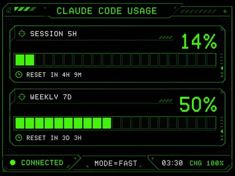 Retro Green Terminal HUD Design