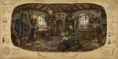 Wizard Room Spellbook Style Art