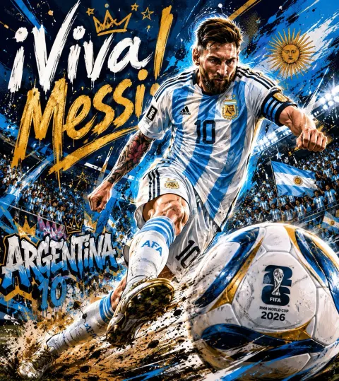 Messi Street Art Football Poster