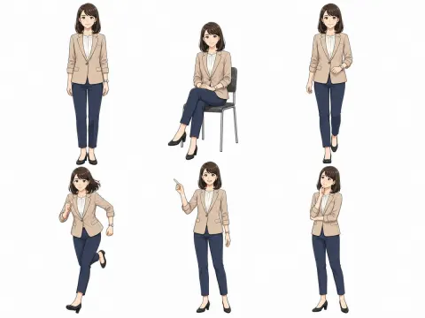 Office Woman Pose Sheet