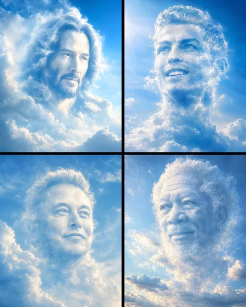 Dreamlike Cloud Portrait Transformation