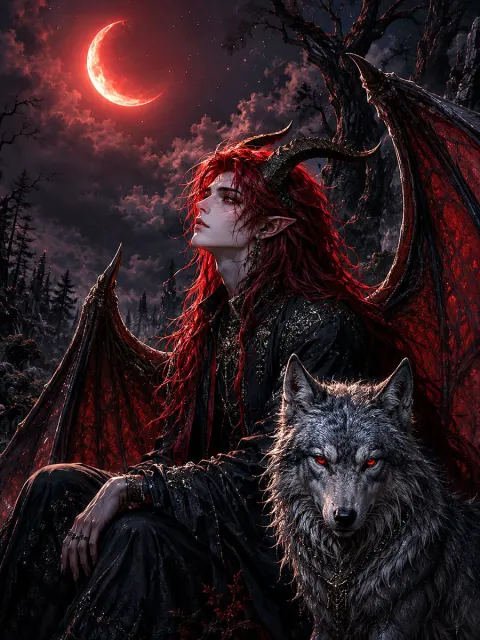Red Moon and Silver Wolf