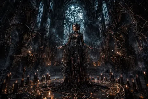 Gothic Cathedral Dark Magic Ritual