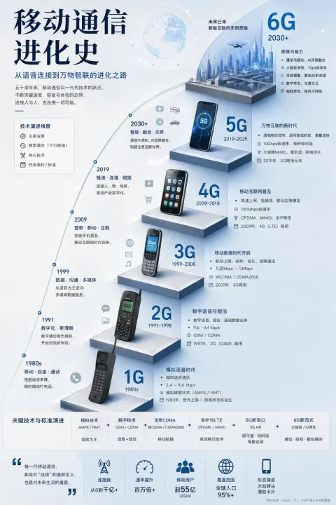 Mobile Networks: 1G to 6G Evolution