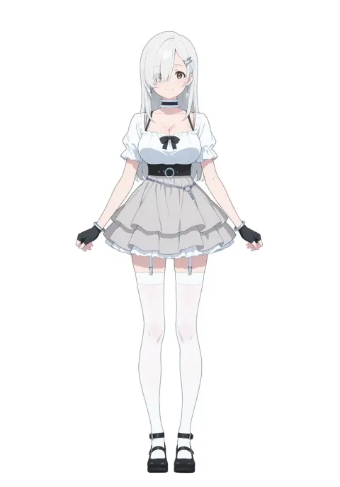 Silver Idol Anime Girl Design