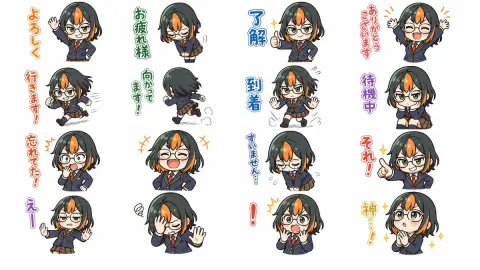 Cute Anime Sticker Set