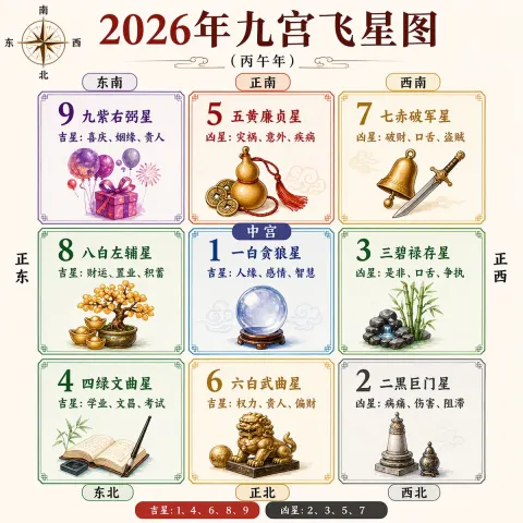 Feng Shui Nine Palaces Flying Star Map