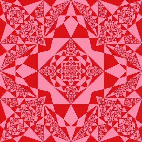 Red Pink Kaleidoscope Art