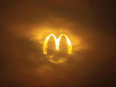 McDonalds Golden Arches Shaped Solar Eclipse Photo