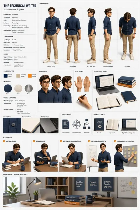AAA 3D Technical Writer Character Concept