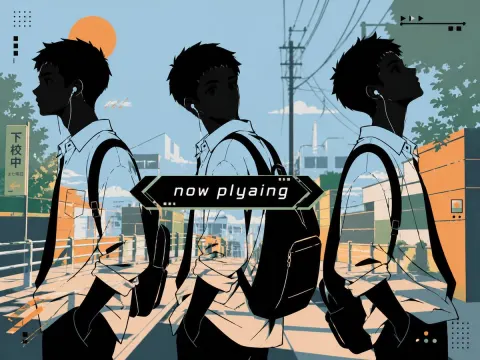 Anime Lo-Fi Boys Walking Visual