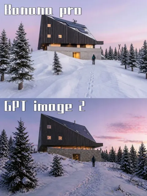 AI Model Snow Cabin Comparison