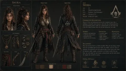 Detailed 3D Game Character Sheet