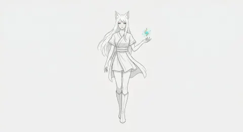 Fox Spirit Anime Sketch