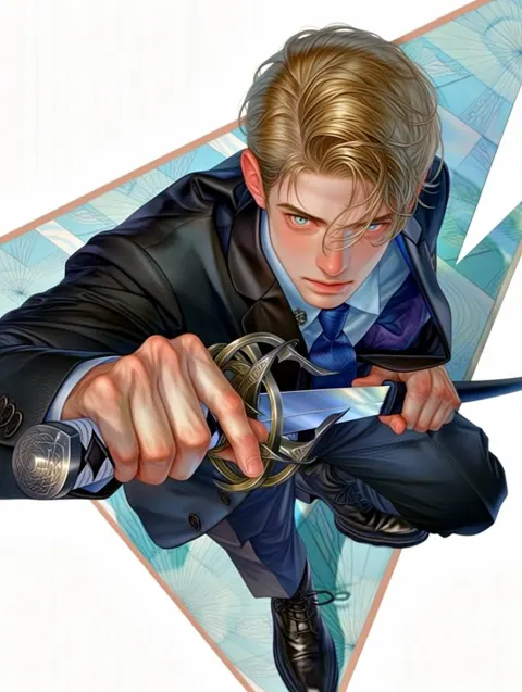 Suited Swordsman Lunging Strike