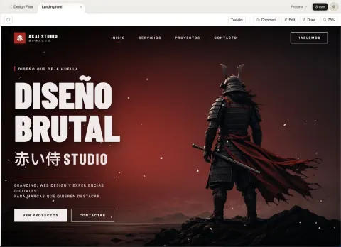 Cinematic Dark Samurai Landing Page