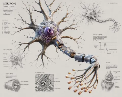 Detailed Neuron Anatomy Poster