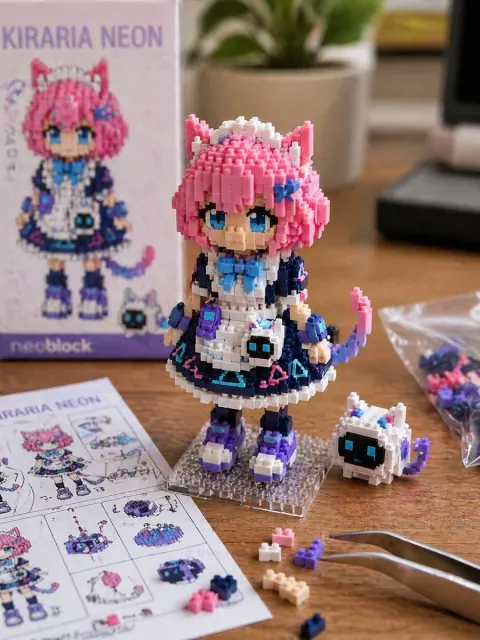 Cute Nanoblock Figure on Desk