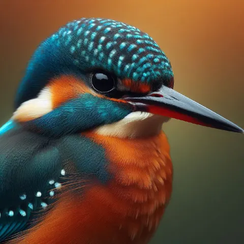 Ultra High Resolution Kingfisher Close-Up Photography