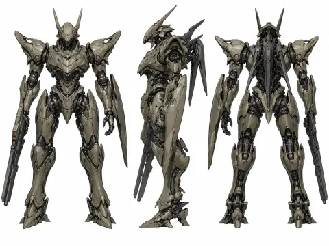 Mecha Character Turnaround Concept Art
