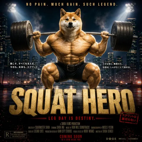 Shiba Inu Squat Hero Poster