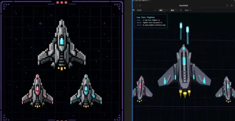 Cyberpunk Fighter Asset Design Sheet