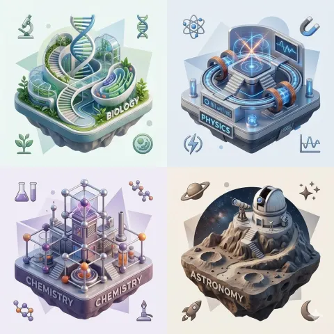 Science Four Realms Isometric Dioramas