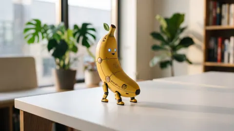 Futuristic Banana Robot Toy