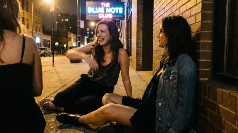 Gritty Jazz Club Night Street Photo