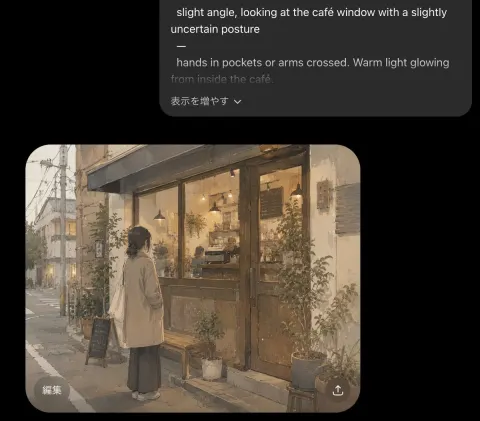 Dusk Café AI Watercolor Generation